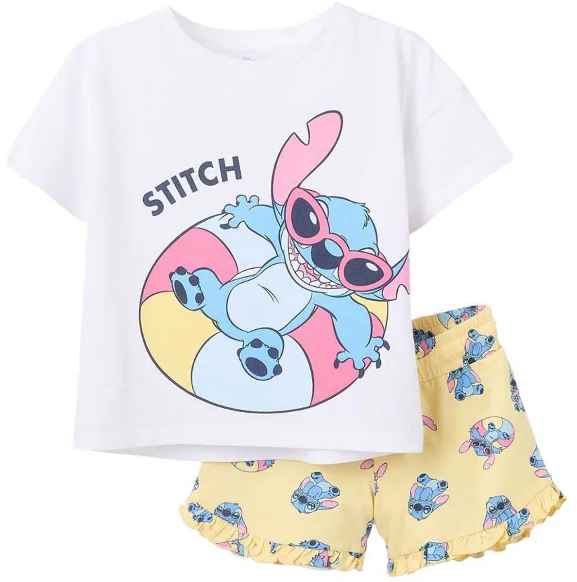 Zippy 3107048901 Korte Mouw Set Geel,Wit 4-5 Years Meisje