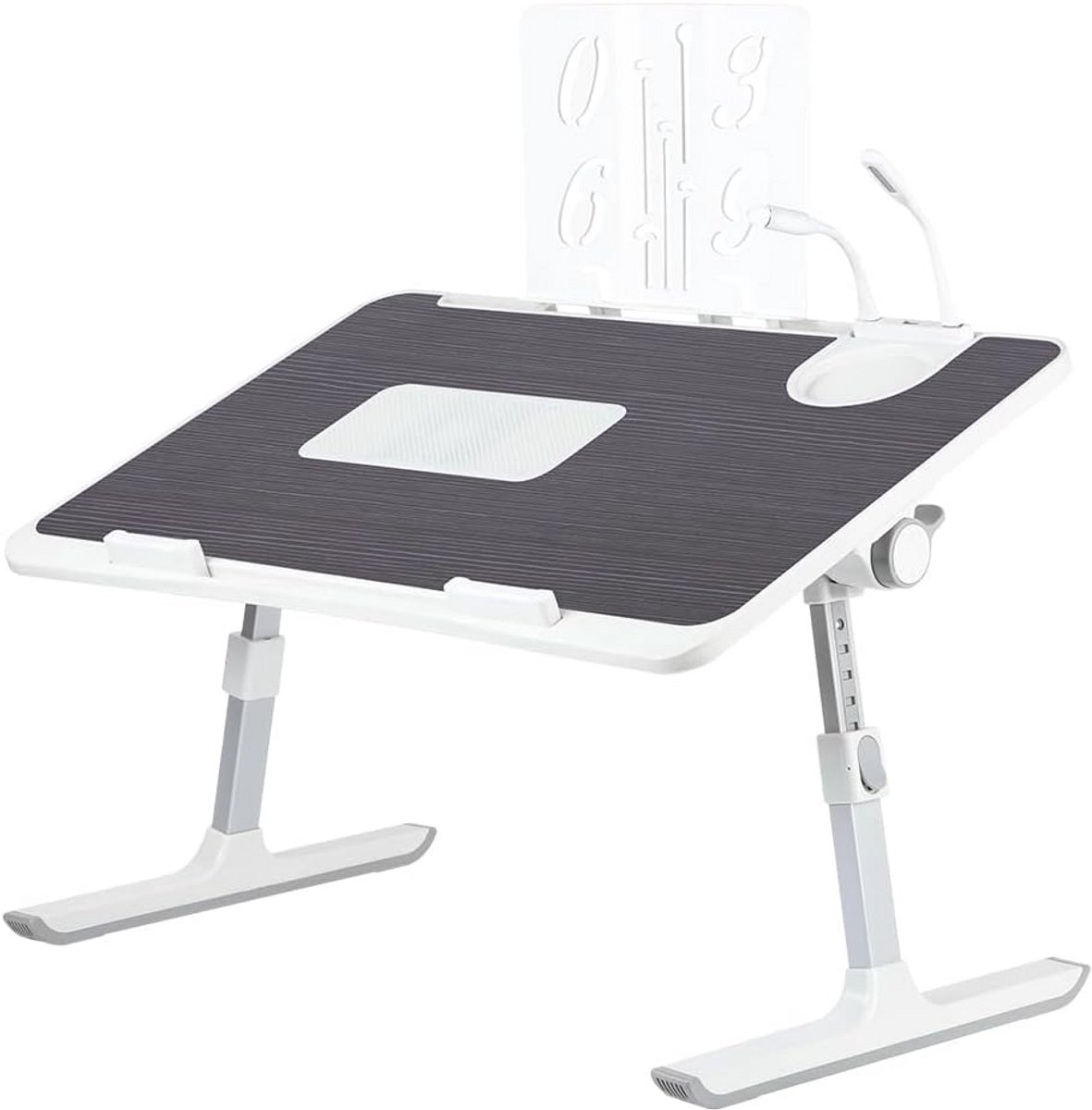 Verstelbare Laptop Bedtafel - Opvouwbaar en Kantelbaar met USB-poorten en Koeler