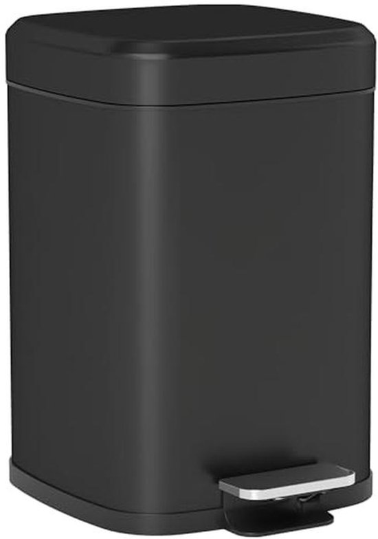 HOMCOM Keukenafvalemmer, 20 l, pedaalemmer, ovaal, van metaal met softclose-deksel, anti-vingerafdruk, uitneembare binnenemmer, 36,5 x 31,2 x 45 cm, blauw