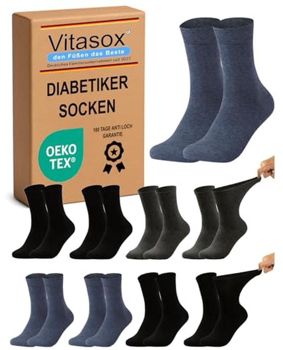 Gezondheidssokken voor Dames, Extra Brede Band zonder Rubber, Veervriendelijke Sokken met Brede Schacht