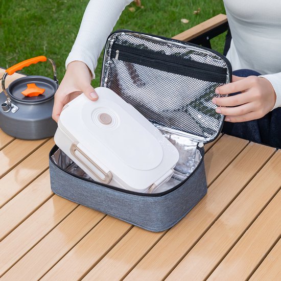 Kleine geïsoleerde lunchtas van 3,2 liter - Geïsoleerde lunchbox voor zowel mannen als vrouwen - Zachte en verkoelende lunchtas met handvat - Geschikt voor picknicks, werk, kantoor, school, enz. - Blauw van FlowFly — afbeelding 3