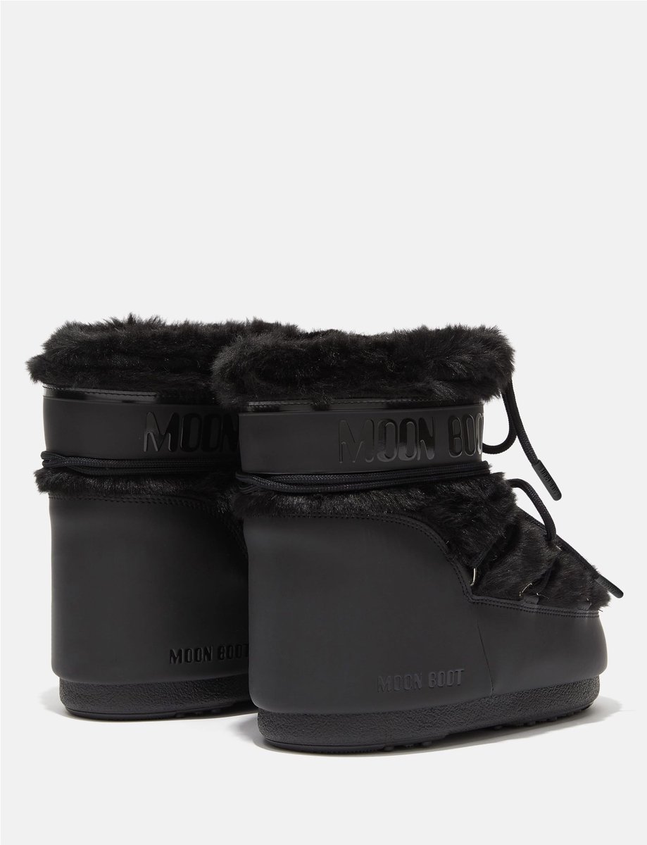 Moon Boot Icon Low Faux Fur Snowboots Vrouwen Zwart