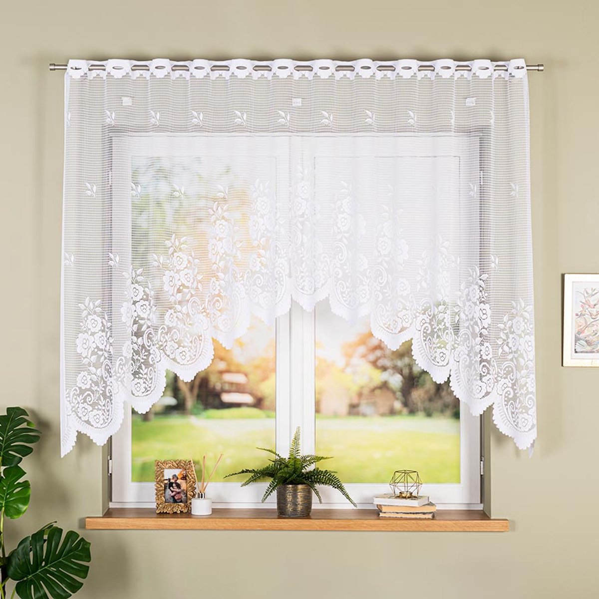 Markizeta SARA - Kant-en-klaar Jacquard Gordijn - 250x140 cm - Wit - Onderkant Met Uitsnijding