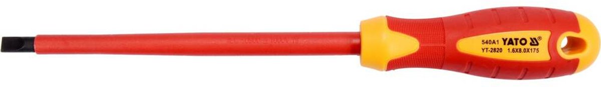 Yato Geïsoleerde Schroevendraaier VDE 1000V Platte Punt 8x175mm