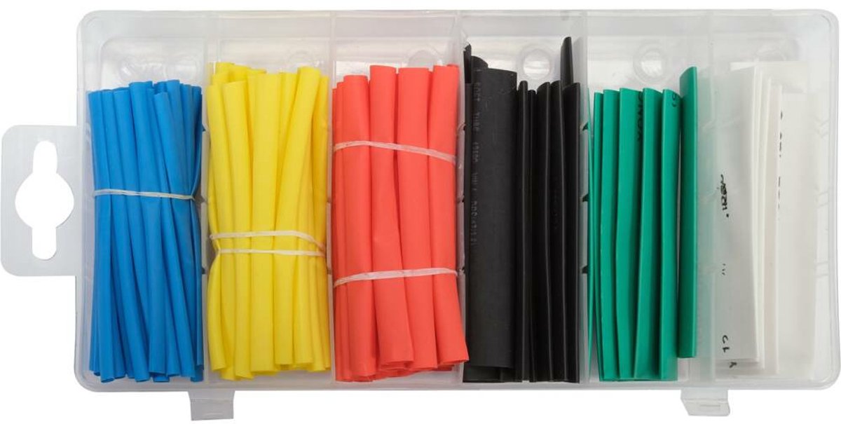 Krimpkous Assortiment Set – 128-Delig – Lengte 80 mm – Krimpkousen Set in Populaire Maten – Isolatie & Vocht- en Corrosiebescherming