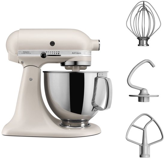 KitchenAid Artisan 5KSM125EMH - Keukenmachine - 4,8L - Milkshake - 3 menghaken