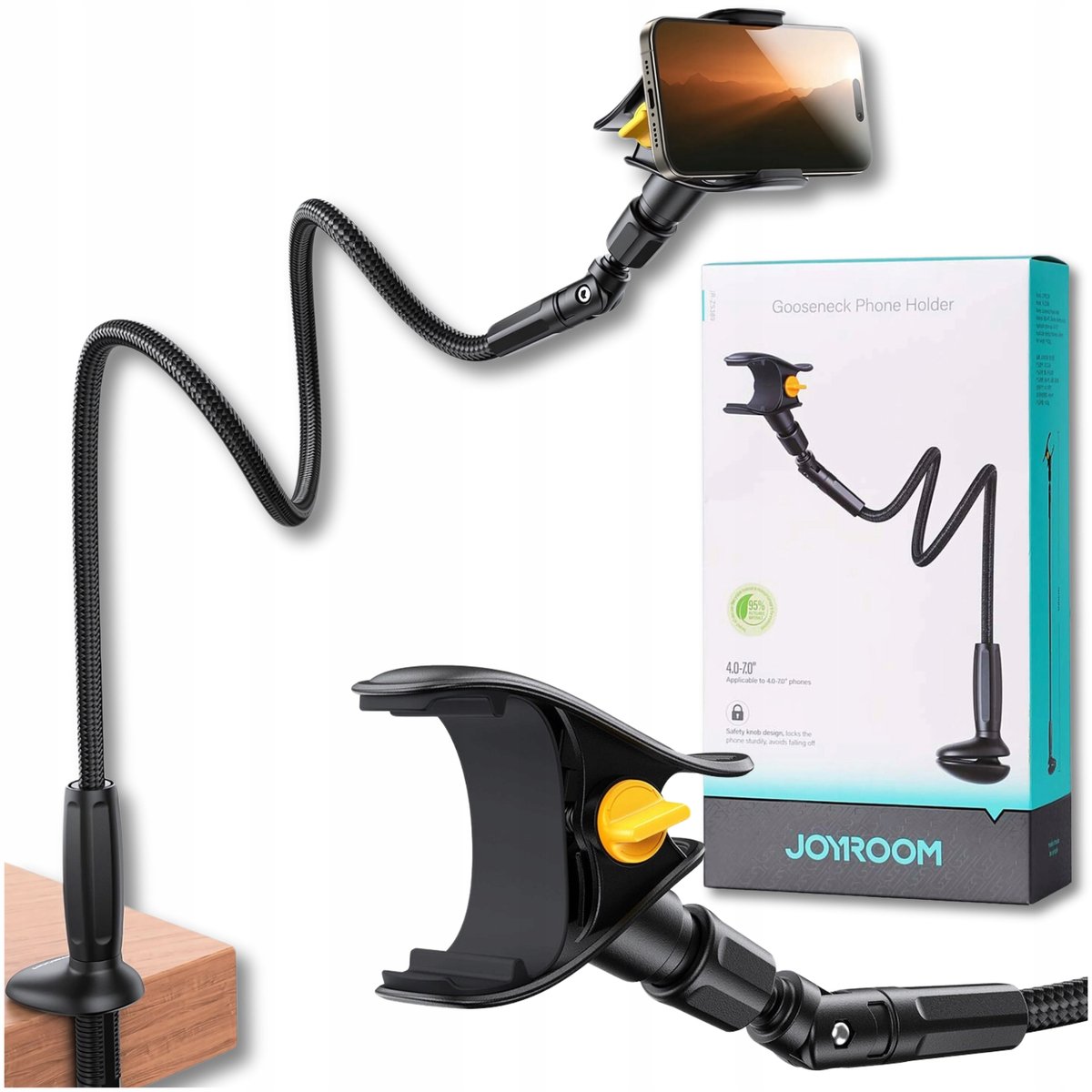 Joyroom Bureau Telefoonhouder Flexibel Sterk Statief Zwart