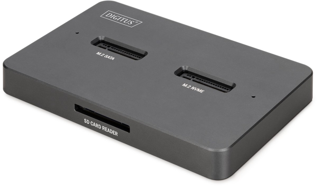 DIGITUS - Docking Station - Zwart - 3in1 M.2 NVMe en SATA SSD