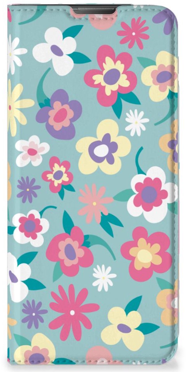 Standcase Hoesje voor Motorola Moto E20 Smart Cover Flower Power