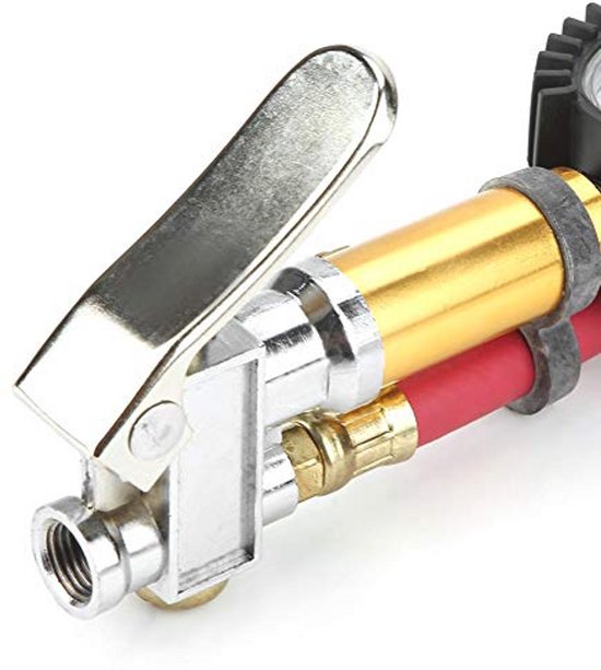 Luchtpomp met Manometer voor Fiets, Motor en Auto - Drukcapaciteit 10-220psi — afbeelding 2