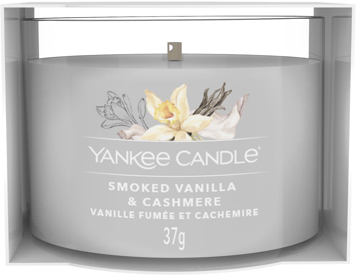 Yankee Candle Filled Votive - Smoked Vanilla & Cashmere - 10 branduren - 1 stuk Grijs
