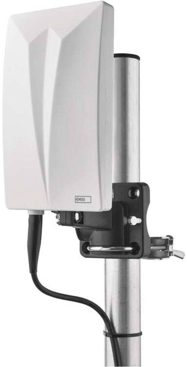 Emos J0802, Binnen, Buiten, Grijs, 5 m, 87,5 - 698 MHz, Dubbele polarisatie, DVB-T, DVB-T2