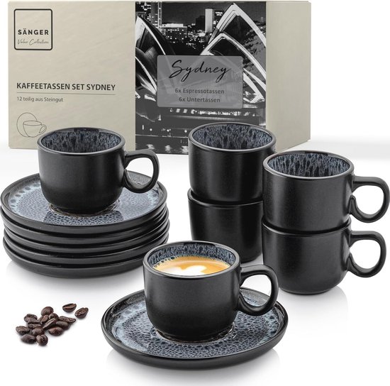 Present Time Espresso Kopje Porselein Rubber Coated Ceramic – Koffiekopje Set 6 Stuks – Espresso Beker – Silk Neon Oranje | Best Deals Online BV
