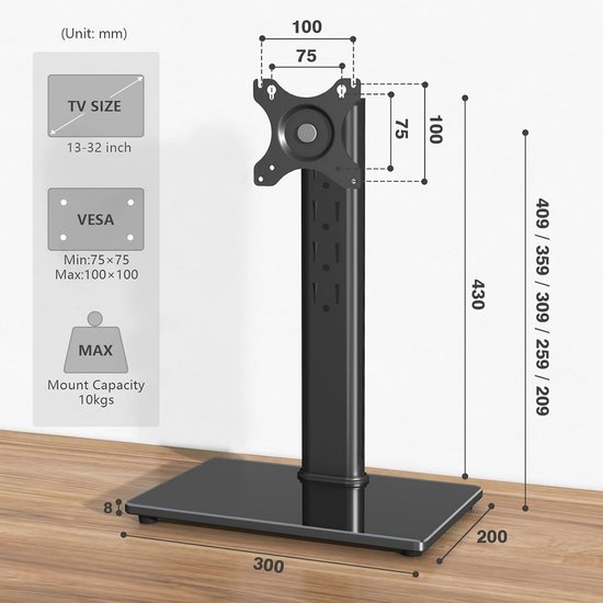 WORLDLIFT Verticale batterijhouder voor twee computerschermen van 17 tot 32 inch, in hoogte verstelbaar, kantelbaar en draaibaar, maximale belasting van 9 kg per arm, VESA 75/100 mm WORLDLIFT Verticale batterijhouder voor twee computerschermen van 17 tot 32 inch, in hoogte verstelbaar, kantelbaar en draaibaar, maximale belasting van 9 kg per arm, VESA 75/100 mm