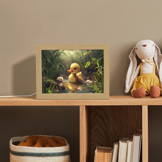 Nachtlampje 20x15 cm - Kinder lampje - Eendjes - Dieren - Natuur - Tafellamp kinderkamer - Slaapkamer lamp - Bedlamp kinderen - Kinderlampje stopcontact - Wandlamp babykamer - Nachtlampjes van Merkloos — afbeelding 3