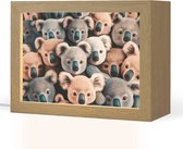 Nachtlampje 20x15 cm - Kinder lampje - Koala - Dieren - Patronen - Grijs - Bruin - Kinderen - Tafellamp kinderkamer - Slaapkamer lamp - Bedlamp kinderen - Kinderlampje stopcontact - Wandlamp babykamer - Nachtlampjes