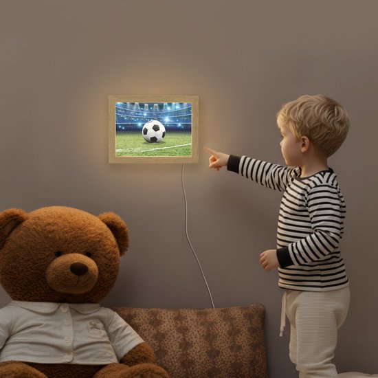 Nachtlampje 20x15 cm - Kinder lampje - Voetbal - Stadion - Bal - Jongens - Tafellamp kinderkamer - Slaapkamer lamp - Bedlamp kinderen - Kinderlampje stopcontact - Wandlamp babykamer - Nachtlampjes van Merkloos — afbeelding 5