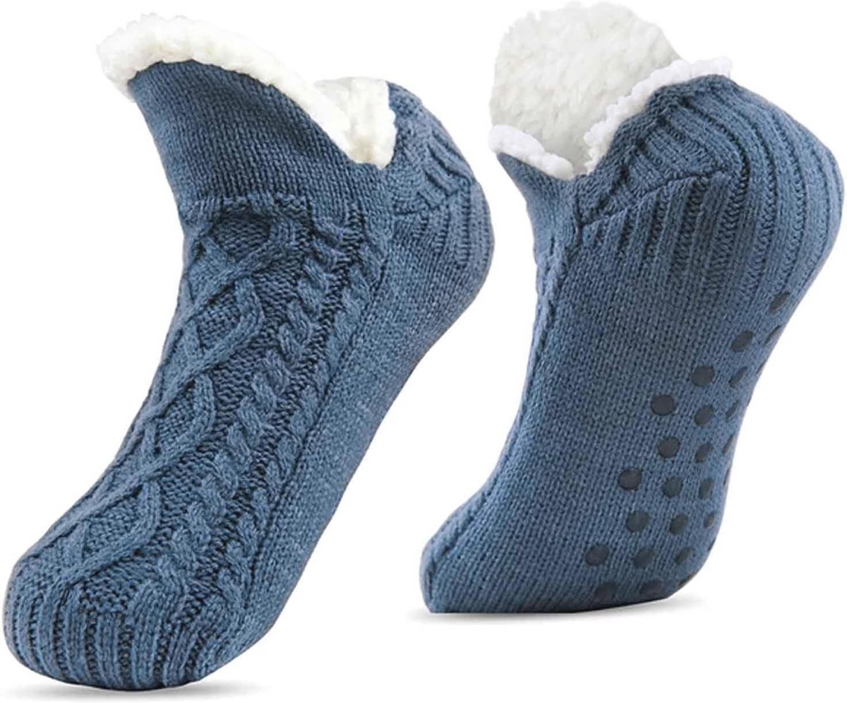 Warme en Pluizige Dames Slipper Sokken - Antislip Fleece Gevoerde Vloer Socks