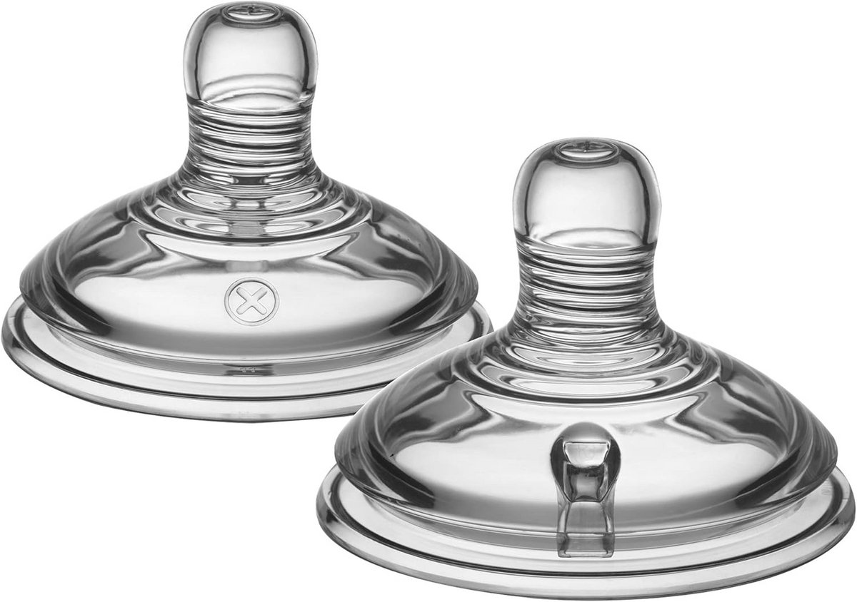 Set van 2 Drinkzuigers voor Babyfles - Zachte Siliconen & Anti-Kooliek Ventiel - Geschikt Vanaf Geboorte