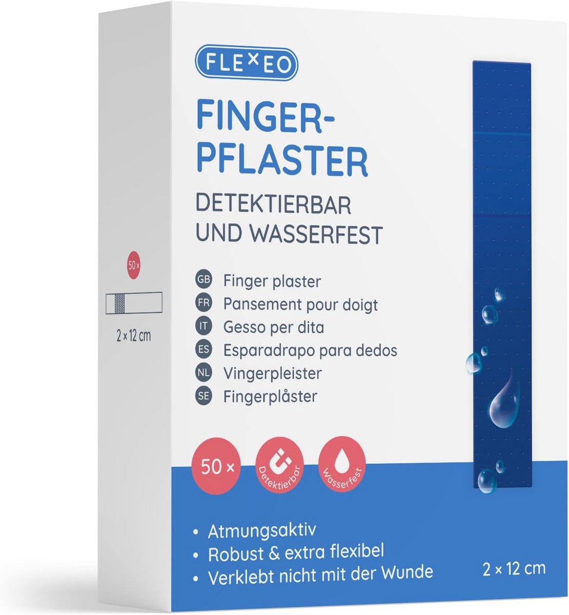 Detecteerbare Vingerpleisters Set 50 stuks - Waterdicht en Blauw voor Voedingsindustrie