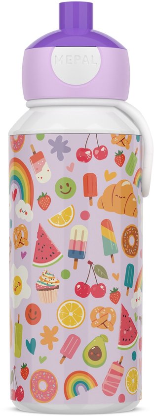 Mepal Pop-up drinkfles Campus - 400 ml - Sluit goed af - Drinkbeker voor kinderen - Food Fest