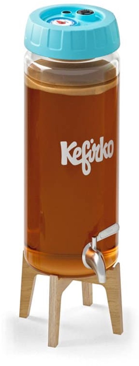 KefirKo kombucha fermenter met standaard en kraantje 4 l blauw
