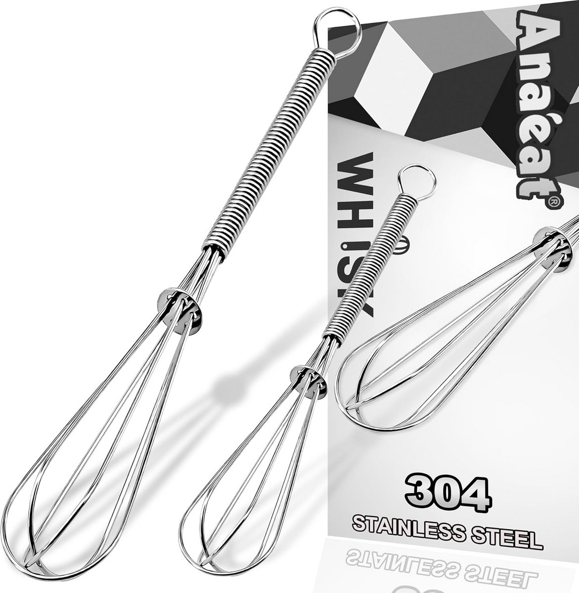 Set van 2 Mini Gardes RVS - Kleine Draadgarde en Eierklopper voor Mixen en Kloppen