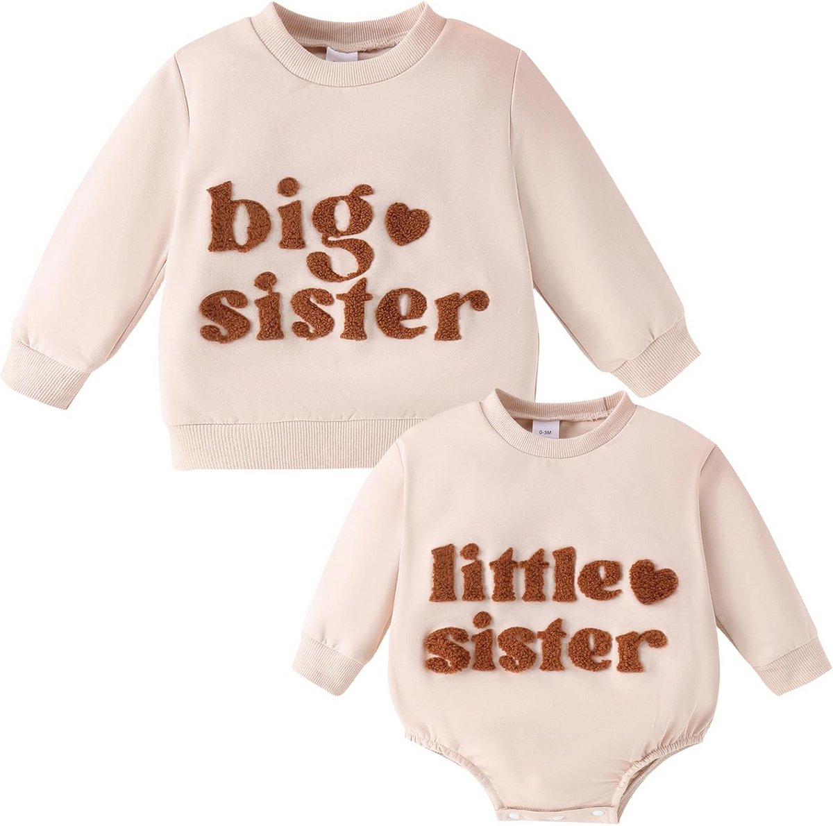 Bijpassende Outfits Grote Zus Kleine Zus Trui Romper Set voor Meisjes en Baby