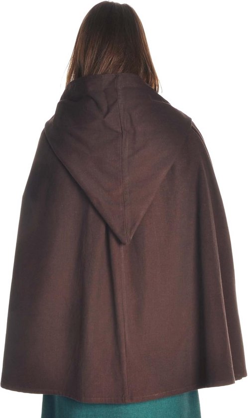 keland Cape médiévale avec capuche - Cape à capuche pour Halloween et cosplay - Avec broches viking - Vert