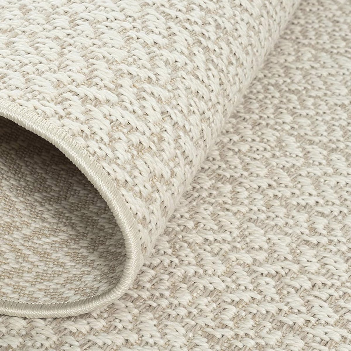 Rechthoekig vloerkleed voor binnen en buiten met jute-look 140 x 200 cm