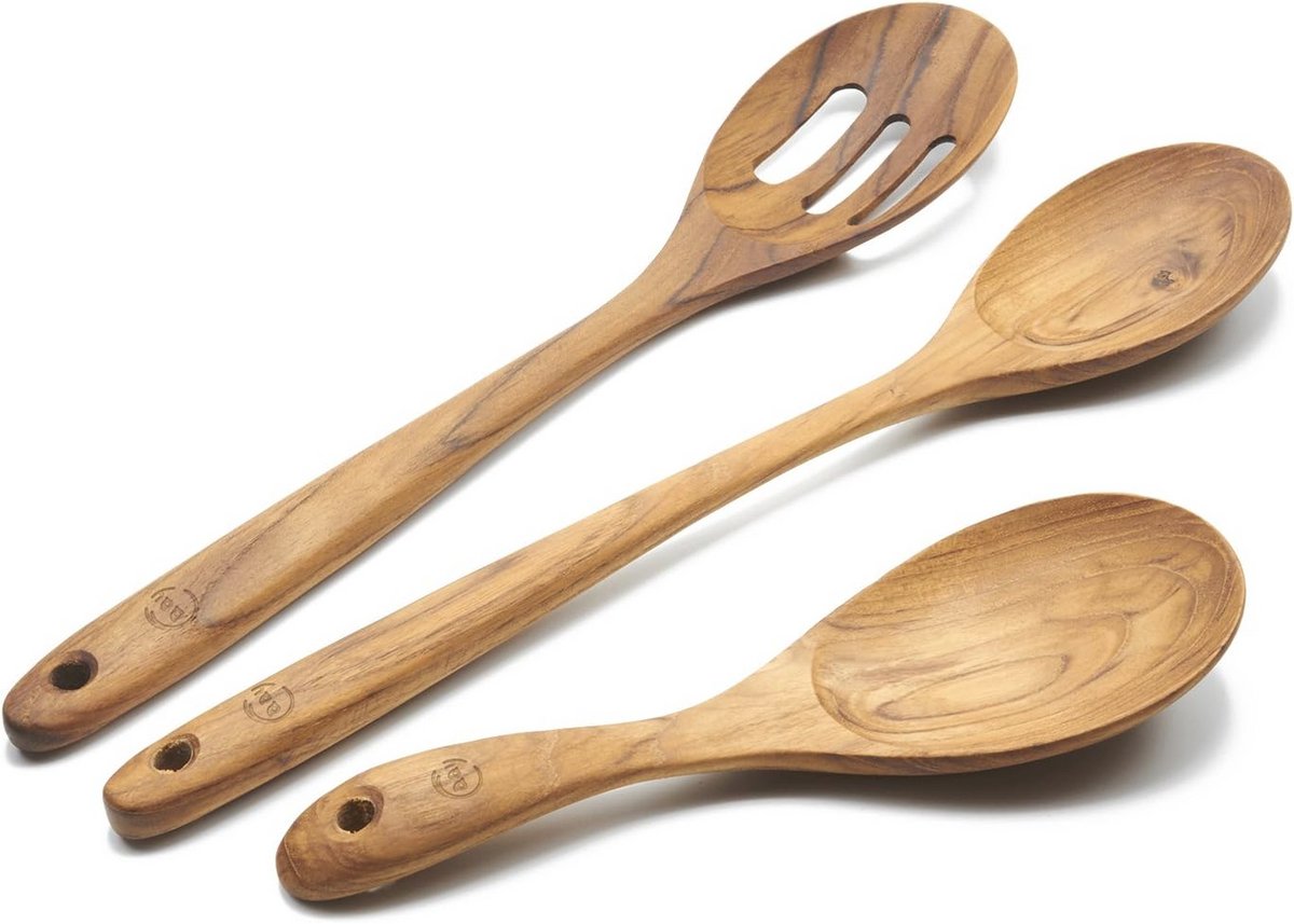 Duurzaam 3-in-1 Houten Keukengerei Set met Ergonomisch Handvat