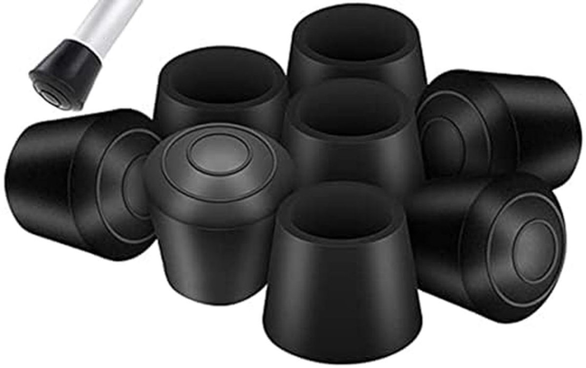 20 Stuks Rubberen Stoelpootbeschermers - Bescherming voor Houten Vloeren - Rond - Zwart (15mm-16mm)