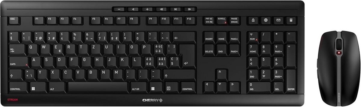 Draadloze Desktop Set: Stiller Toetsenbord en Muis (QWERTZ Zwitsers Layout)