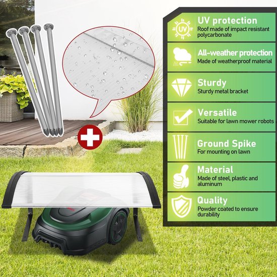 Robotic Lawnmower Garage - UV Resistant Awning for Lawn Mowers - Weatherproof & Durable — afbeelding 2