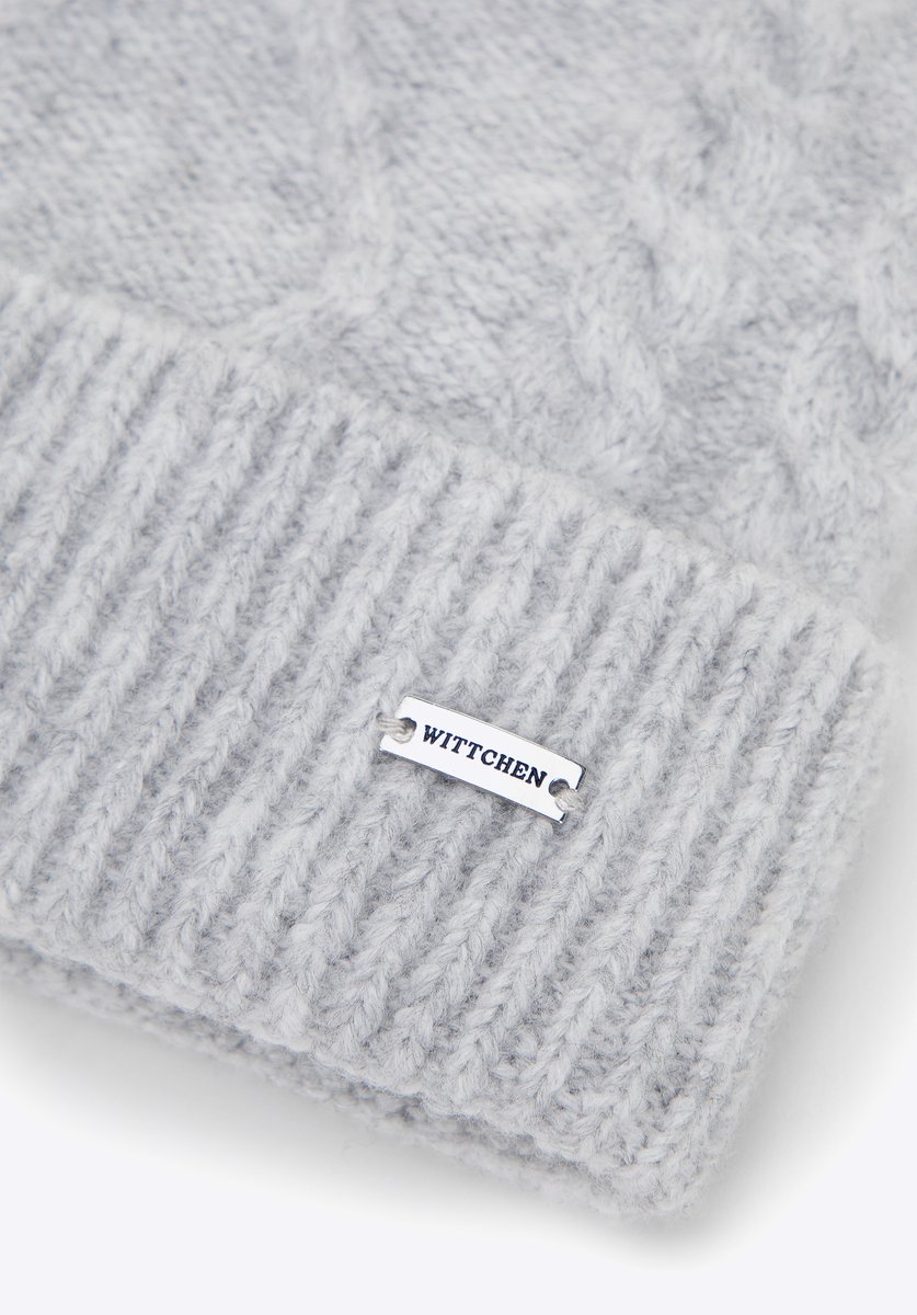 Wittchen - Vrouwen Hoed - Grijs - Pompom en Strikken - Polyester