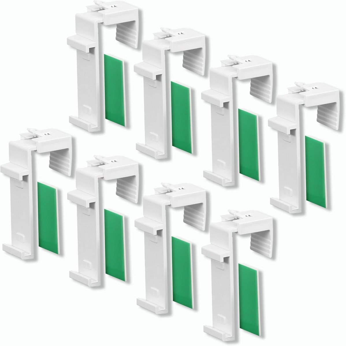 Klembeugel voor verstelbare rolgordijnen zonder boren, geschikt voor mini rolgordijnen en duo rolgordijnen, 4 paar met zelfklevende pads