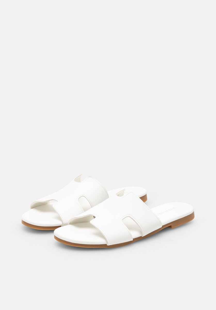 Wittchen H-Serie - Dames Teenslippers - Eco-leer - Wit - Comfortabele Pasvorm