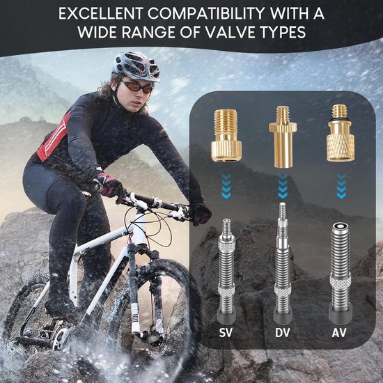 Bicycle Valve Adapter Set with Inflation Needle and Storage Box — afbeelding 3
