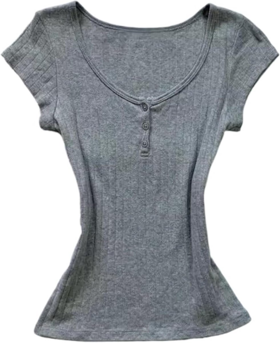 Y2K Crop Top Dames met Kant - Vintage Grunge Fairy T-Shirt