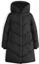 Winterjas voor meisjes met capuchon - Lange gevoerde bufferjas met winddichte mouwen
