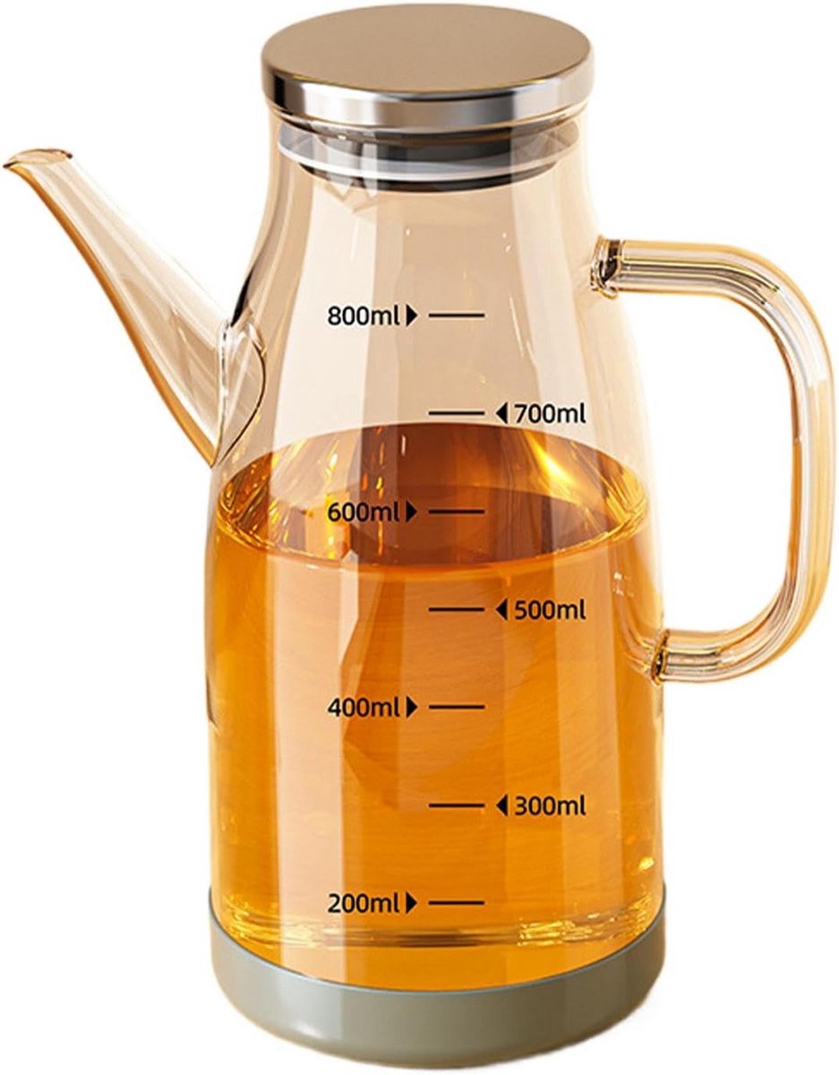 Glazen Olie- en Azijn Dispenser met Anti-Druppeluitloop voor Keuken