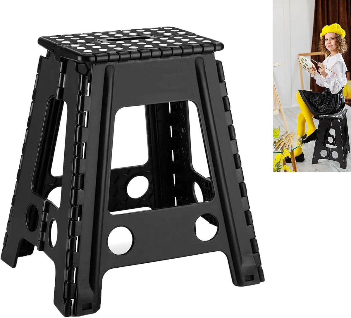 Opvouwbare Kruk 45 cm - Inklapbare Trede voor Keuken, Badkamer en Tuin