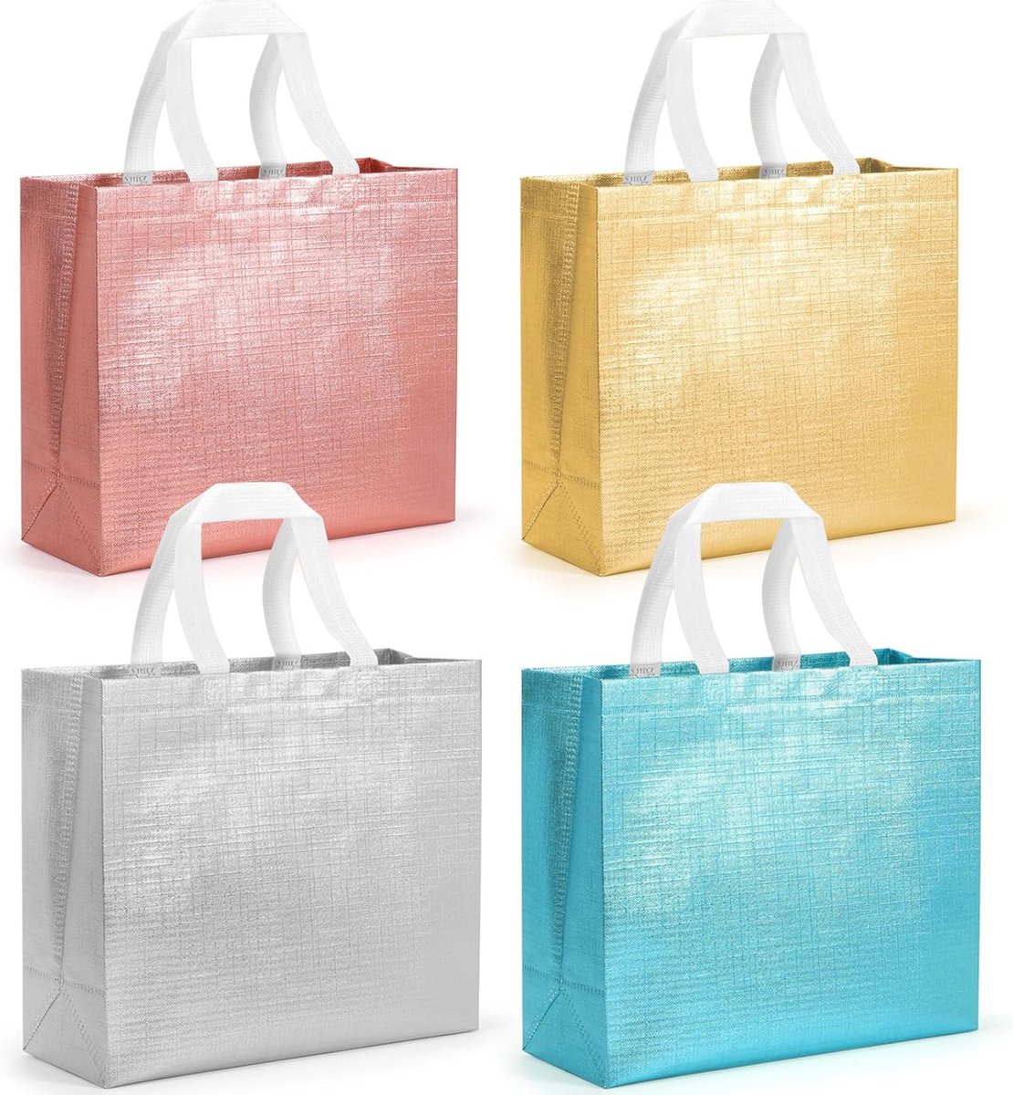 Grote herbruikbare geschenkzakjes - 12 stuks - Feesttassen voor verjaardag en bruiloft