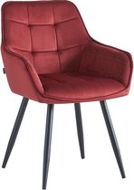 Colenis® - Oriana Chaise de salle à manger - Set Van 4 - Bordeaux - Velours - Velvet - Industriel