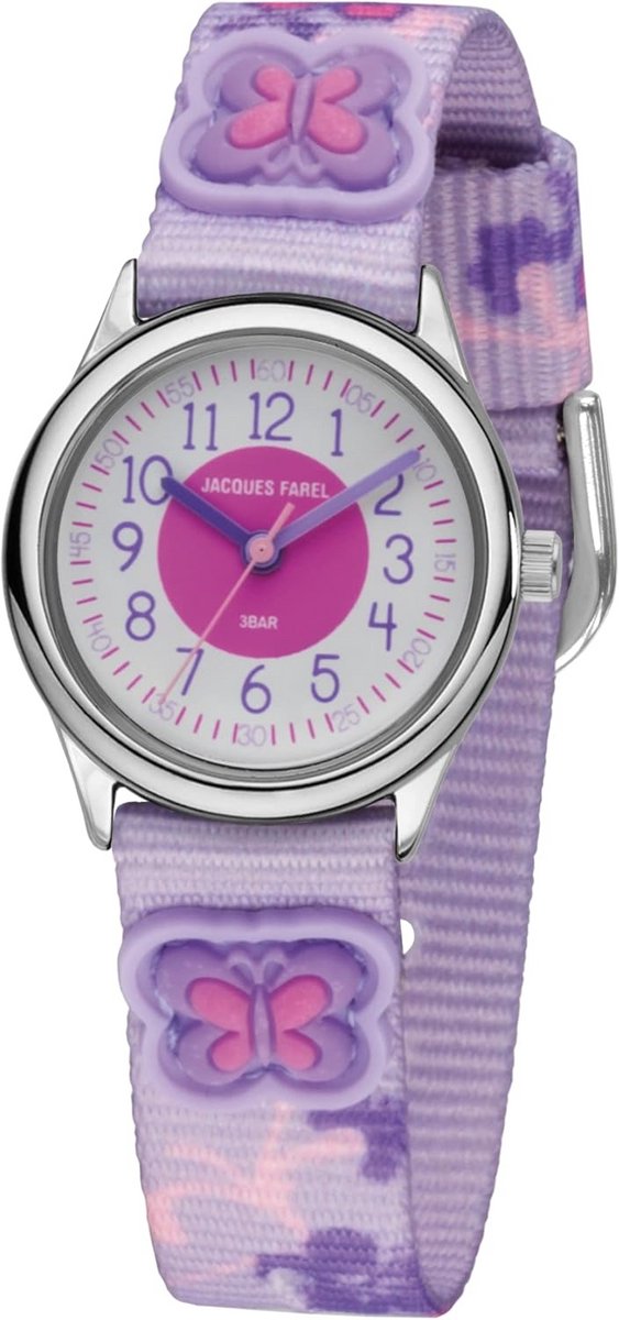 Kindhorloge Analoog met Vlinders en Bloemen voor Meisjes - Verstelbare Textielband