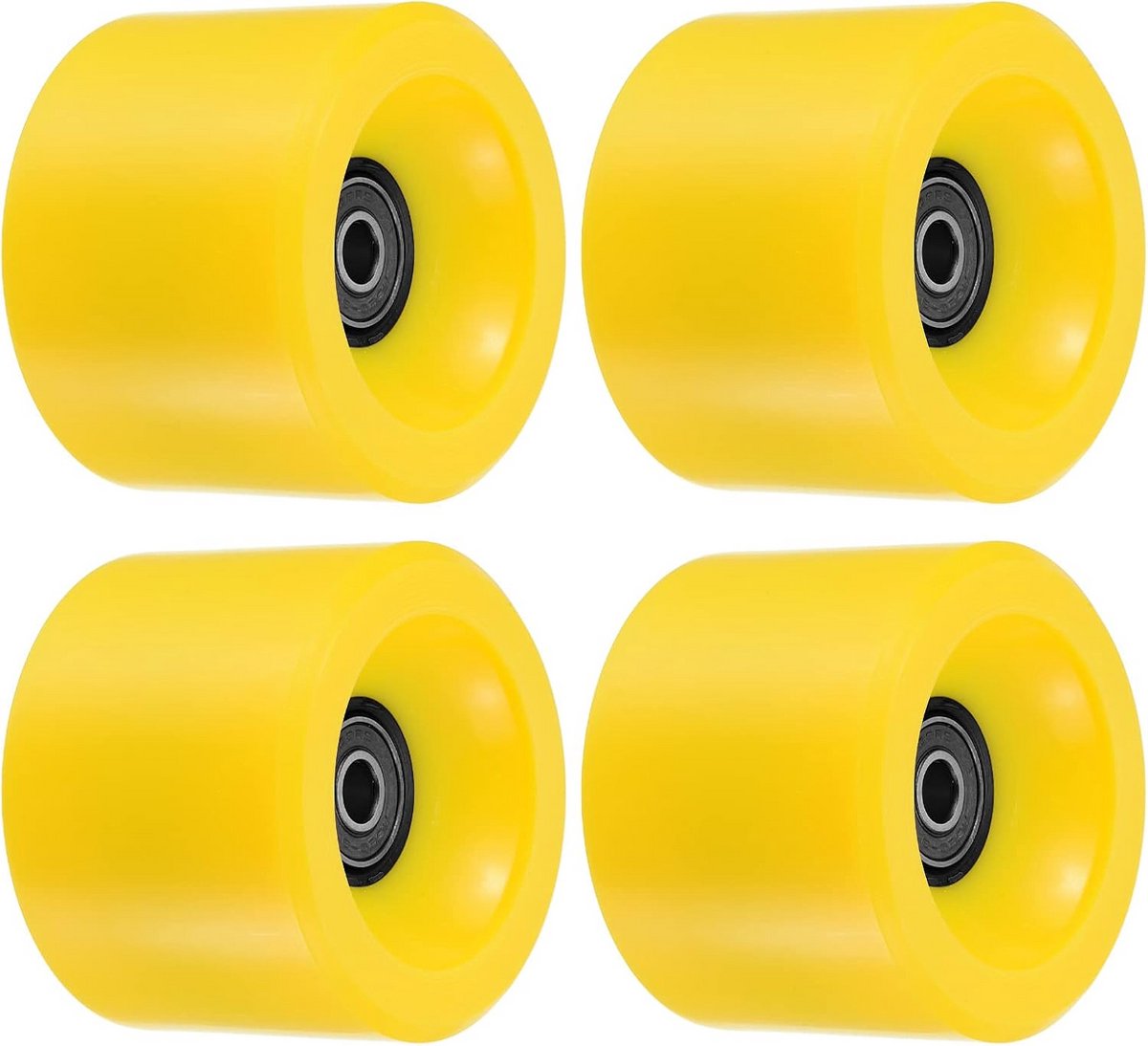 Zachte Longboard Wielen 70mm 78A met ABEC-9 Lagers 4 Pack Perfect voor Skateboards Geel