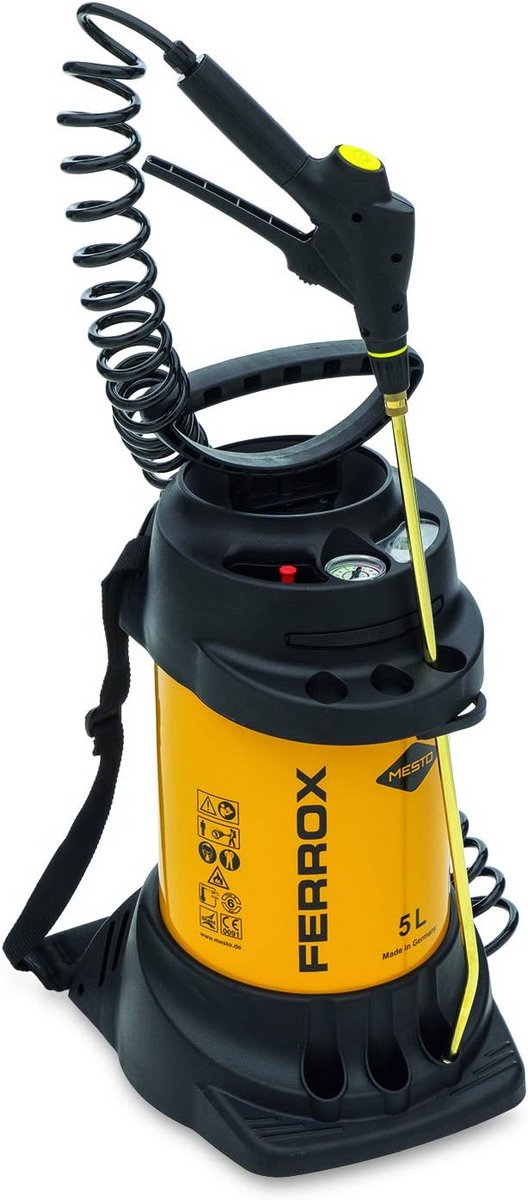 Professionele Hogedruksproeier 5 Liter - Robuuste Metalen Tuinspuit voor Landbouw en Reiniging