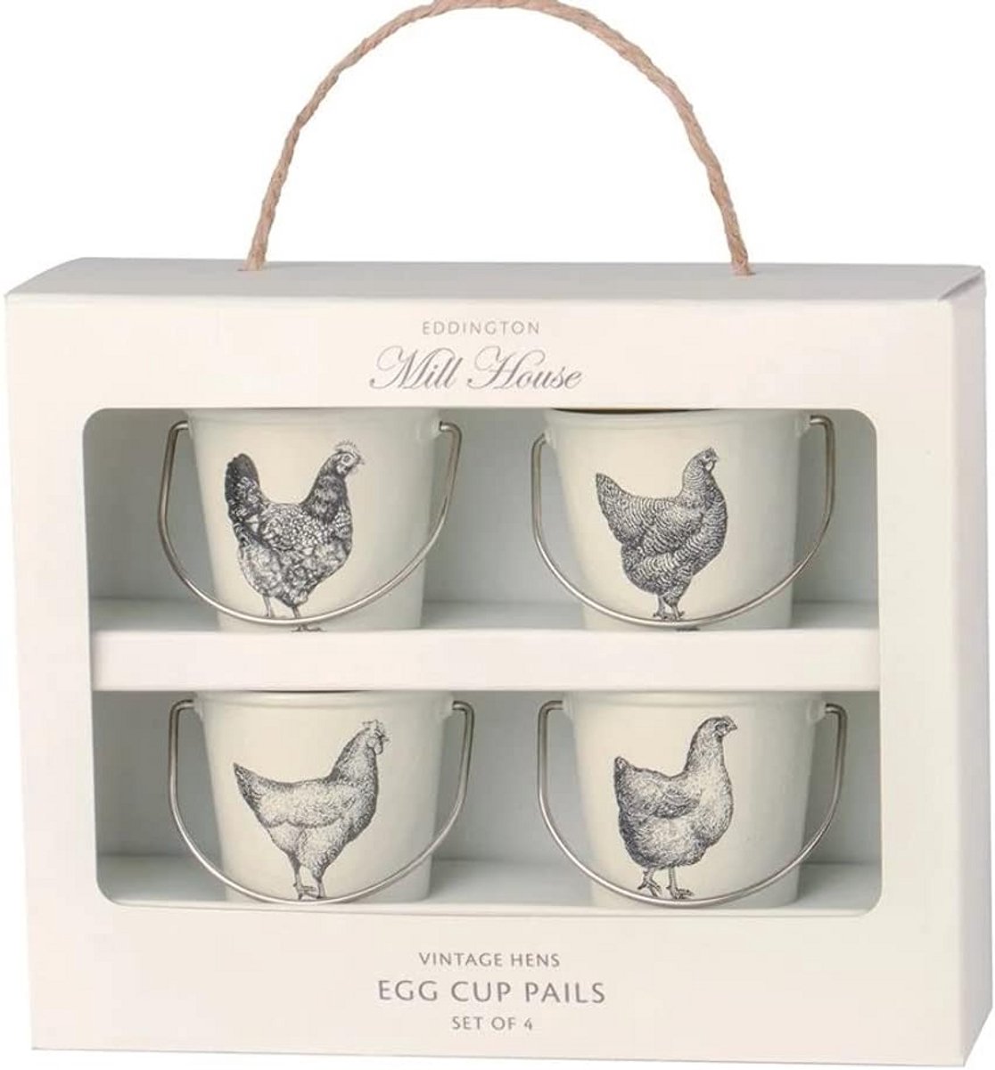 Vintage eierdopjes set van 4 voor een landelijke stijl