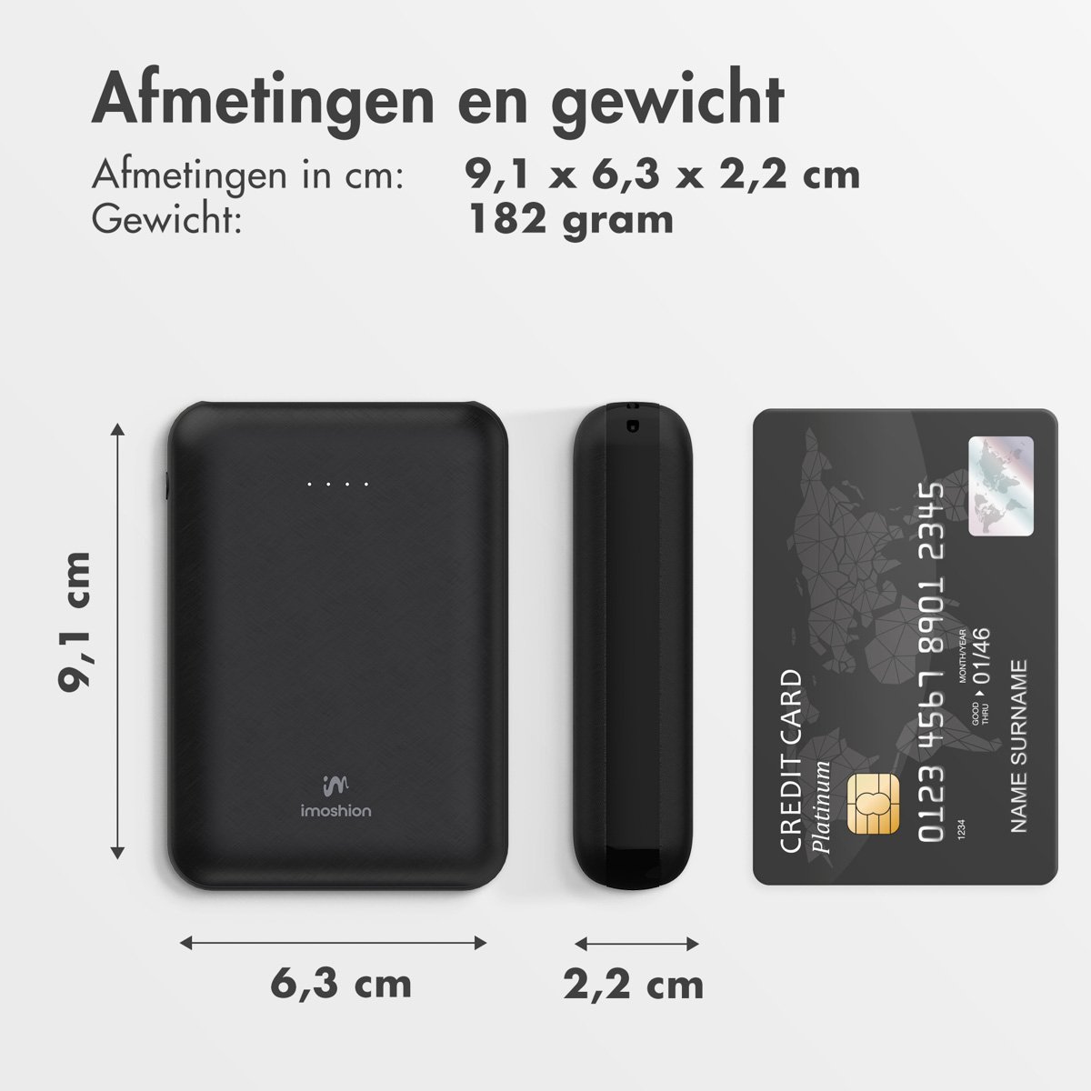 imoshion Powerbank 10000 mAh 22.5W Zwart - afbeelding 2