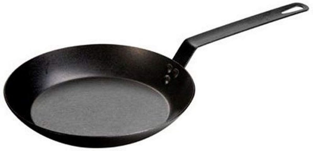 Klein ronde pre-seasoned koekenpan van koolstofstaal 25,4 cm